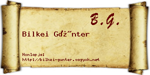 Bilkei Günter névjegykártya